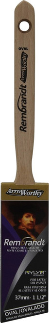 ArroWorthy 6420 1-1/2" Rembrandt NYLYN Polyester Semi-Oval Angle Sash Paint Brush