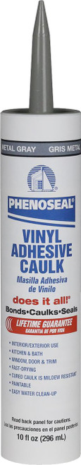 DAP 04102 10oz Metal Gray Phenoseal Does It All Vinyl Adhesive Caulk DAP 04102 10oz Metal Gray Phenoseal Does It All Vinyl Adhesive Caulk