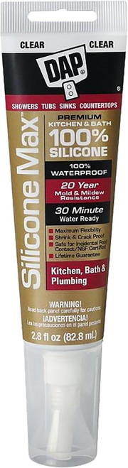 DAP 08794 2.8oz Clear Silicone Max Kitchen & Bath Sealant