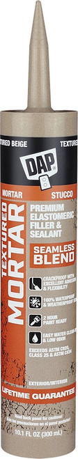 DAP 10081 10.1oz Beige Premium Textured Mortar Elastomeric Latex Filler & Sealer 12/pk