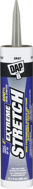 DAP 18710 10.1oz Stretch Gray Extreme Stretch Acrylic Urethane Premium Elastomeric Sealant 12/pk