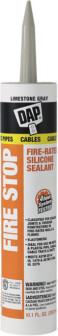 DAP 18806 10.1oz Limestone Gray Firestop Fire-Rated Silicone Sealant 12/pk