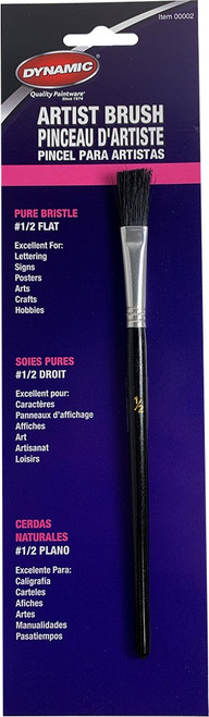 Dynamic 00002 #1/2 Flat Pure Bristle Artist Brush