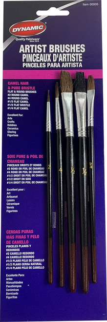 Dynamic 00005 5pc Camel Hair  Bristle Artist Brush Set