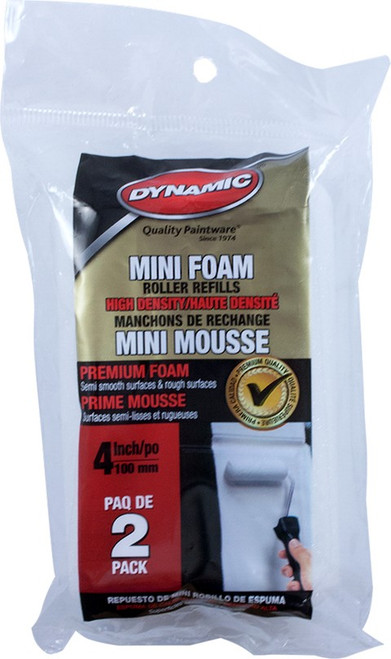 Dynamic 05305 4" (100mm) Foam Mini Roller Cover (2pk)