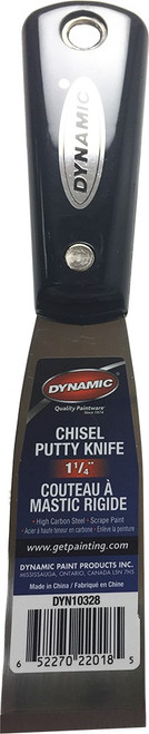 Dynamic DYN10328 1-1/4" Nylon Handle Stiff Chisel Putty Knife with Carbon Steel Blade