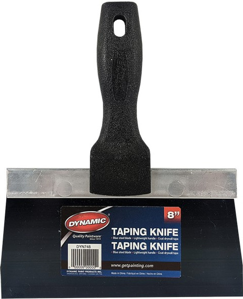 Dynamic DYN748 8" Blue Steel Taping Knife with Black Plastic Handle