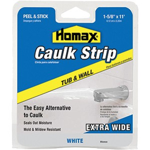 Homax 34040 1-5/8" x 11' White Tub & Wall Fixture Caulk Homax 34040 1-5/8" x 11' White Tub & Wall Fixture Caulk