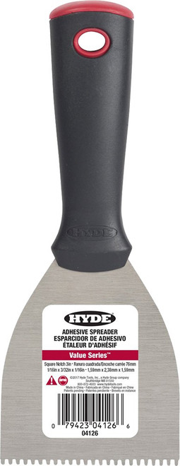 Hyde 04126 3" Value Series Square-notch Adhesive Spreader