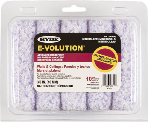 Hyde 47319 4" x 3/8" Nap E-Volution Mini Microfiber Roller Cover (10pk)