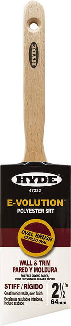 Hyde 47322 2-1/2" E-Volution SRT Polyester Stiff Blend Oval Paint Brush