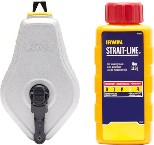 Irwin IWHT48441RC Strait-Line Classic Chalk Reel w/Red Chalk