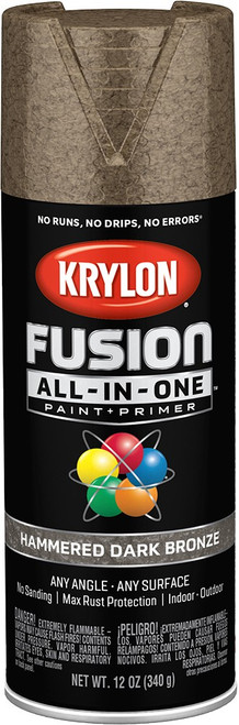 Krylon K02787007 12oz Hammered Dark Bronze Fusion All-In-One Spray Paint