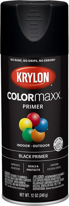 Krylon K05581007 12oz Black Primer COLORmaxx Spray Paint
