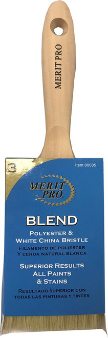 Merit Pro 00035 3" White China Bristle Polyester Beavertail Brush