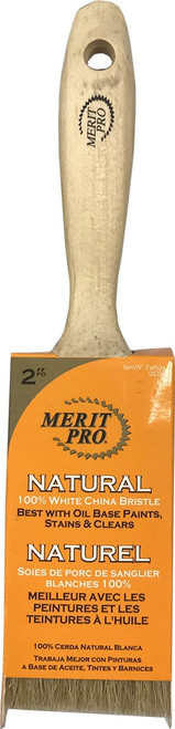 Merit Pro 00358 2" 100% White Bristle Beavertail Handle Brush