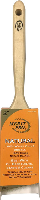 Merit Pro 00363 2" 100% White Bristle Angle Sash Brush