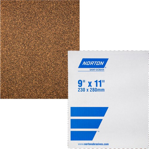 Norton 00153 9" x 11" P50D Adalox Open Coat Paper Sheets Bulk - UPC (50/pk)