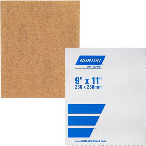 Norton 01490 9" x 11" 150A Garnet Open Coat Paper Sheets Bulk - Non UPC (100/pk)