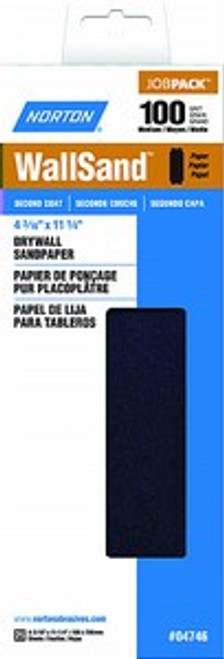 Norton 04746 4-3/16" x 11" P100D WallSand Paper Cut Sheet (25pk)