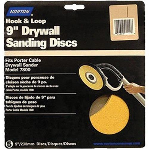 Norton 56659 9" P220 WallSand Hook & Loop Paper Disc Bulk - UPC (15/pk)