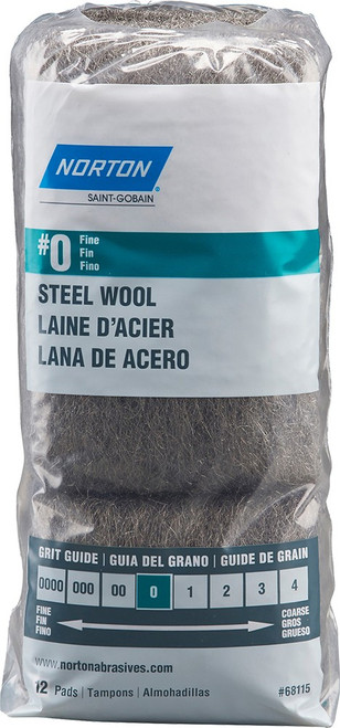 Norton 68115 Steel Wool 0 Fine (12pk)
