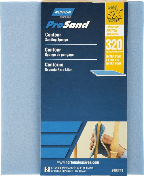 Norton 68221 320 ProSand Contour Sanding Sponge (2pk)