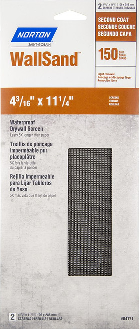 Norton 68320 4-3/16" x 11-1/4" 150 WallSand Screen Sheets (2pk)