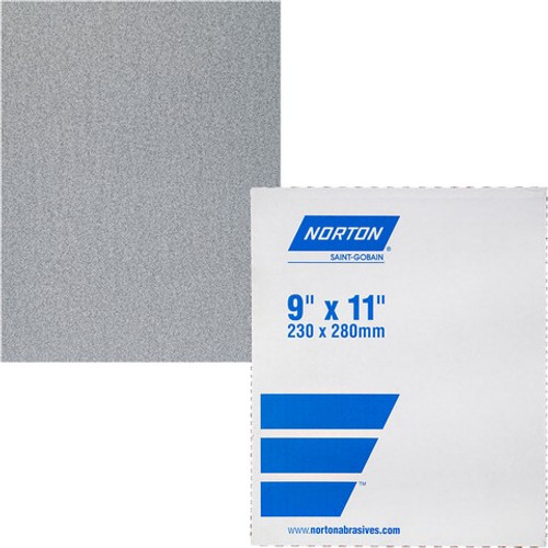 Norton 87398 9" x 11" 220B Durite Open Coat Paper Sanding Sheet Bulk - Non UPC (100/pk)