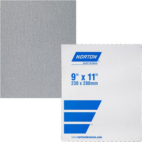Norton 87400 9" x 11" 320B Durite Open Coat Paper Sanding Sheet Bulk - Non UPC (100/pk)