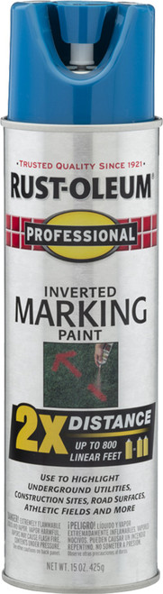 Rust-Oleum 266575 15oz Caution Blue 2X Inverted Marking Spray Paint