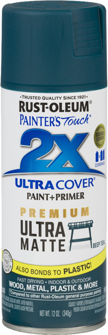 Rust-Oleum 331185 12oz Matte Deep Teal 2X Ultra Cover Spray Paint