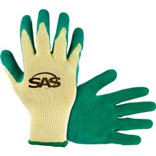 SAS 6638 Lrg Cotton/Poly Knit w/Latex Coated Palm Gloves