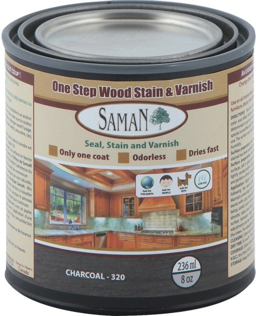 Saman SAM-320-8 236ml (8 oz.) Charcoal Seal Stain & Varnish