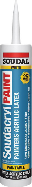 Soudal 146729 Soudacryl 10.1oz White 25 Yr Painter's Acrylic Latex Caulk