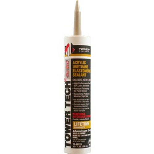 Tower TS-00220 10.1oz Aluminum Gray TECH2 Urethane Acrylic Caulk