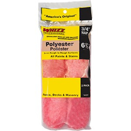 Whizz 44231 6-1/2" Pink Polyester 3/4" Nap Mini Roller 2Pk