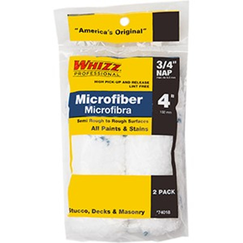 Whizz 74018 4" Xtrasorb Microfiber Blue Stripe 3/4" Nap Mini Roller 2Pk