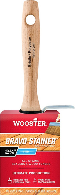 Wooster F5119 2-3/4" Bravo Stainer Bristle Polyester Stain Brush