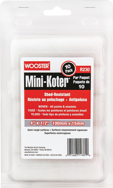 Wooster R130-6 Mini-Koter 6" Shed-Resistant 1/2" 10pk