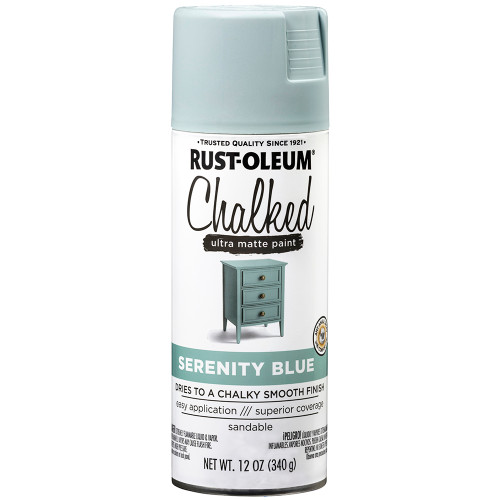 12 Oz Rust-Oleum 302595 Matte Serenity Blue Chalked Matte Spray Paint - Case of 6