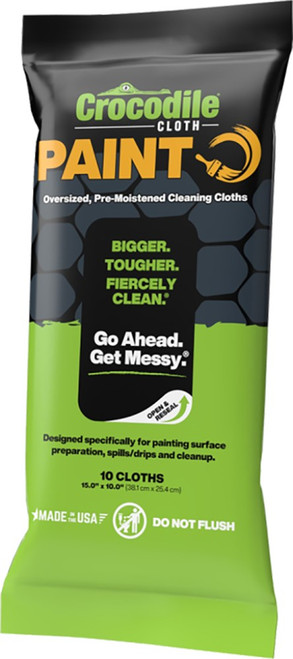 Crocodile Cloth 6920-010 10" x 15" Paint Pre-Moistened Cleaning Cloths (10pk)