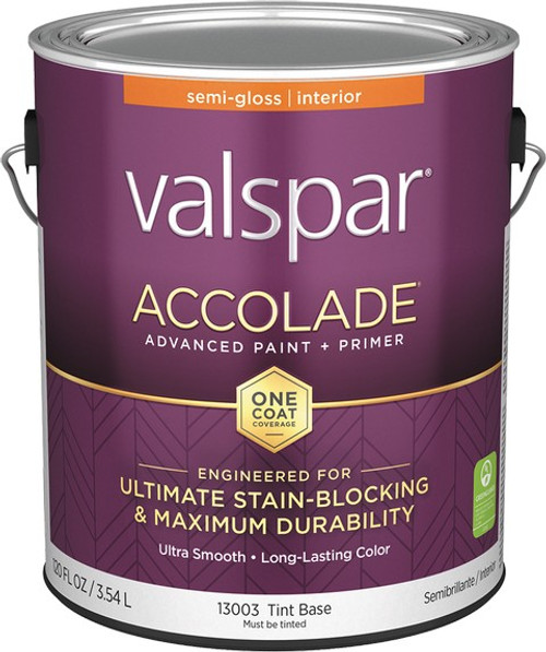 Valspar 13003.007 1gal Semi-Gloss Finish Tint Base Accolade Interior Paint & Primer
