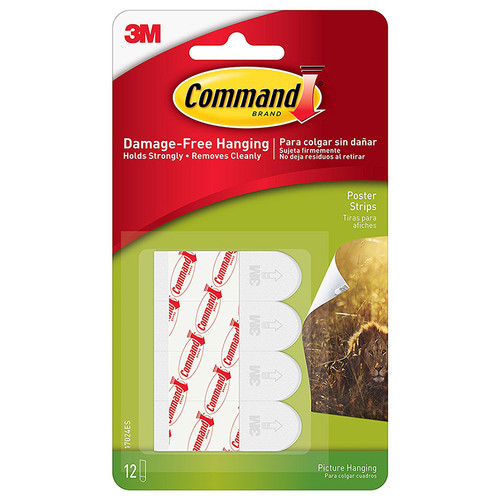 1 Lb 3M 17024ES White Command Poster Strips - Case of 6