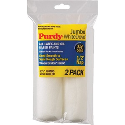 Purdy 14G626013 6.5" Jumbo White Dove Roller Cover 1/2 Nap 2PK