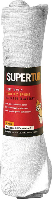 Trimaco 10756 14" x 17" White Terry Towel (6pk)