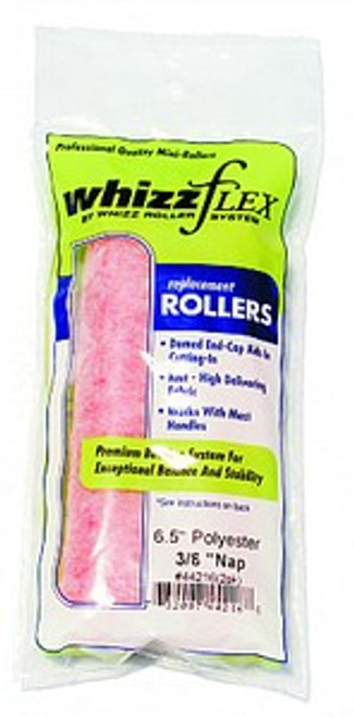 Whizz 44216 6-1/2" Pink Polyester 3/8" Nap Mini Roller 2Pk