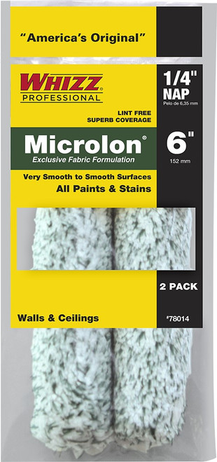 Whizz 78016 6" Microlon 3/8" Nap Mini Roller 2Pk