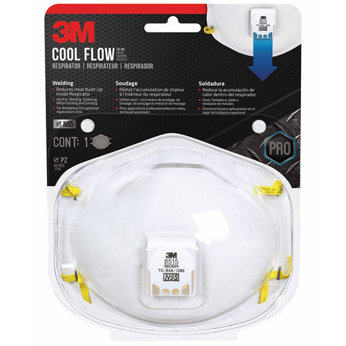 3M 8515HA1-A 3M Cool Flow Disposable Welding Valved Respirator - Case of 12