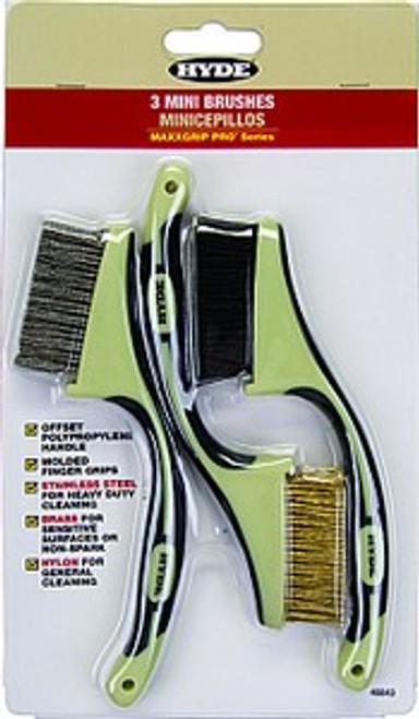 Hyde 46843 Maxxgrip Mini Wire Brush (3pk)